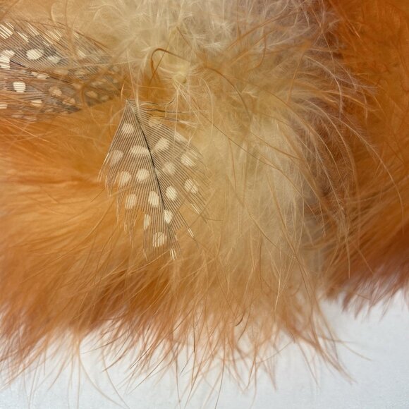 Vtg 1950s Schiaparelli Paris Satin & Feathers Cocktail Hat Size 22 Orange main image 8